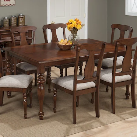 Dining Table with Turned Legs and Leaf
